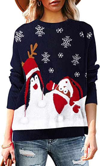 Penguin Snowflakes Ugly Christmas Sweater