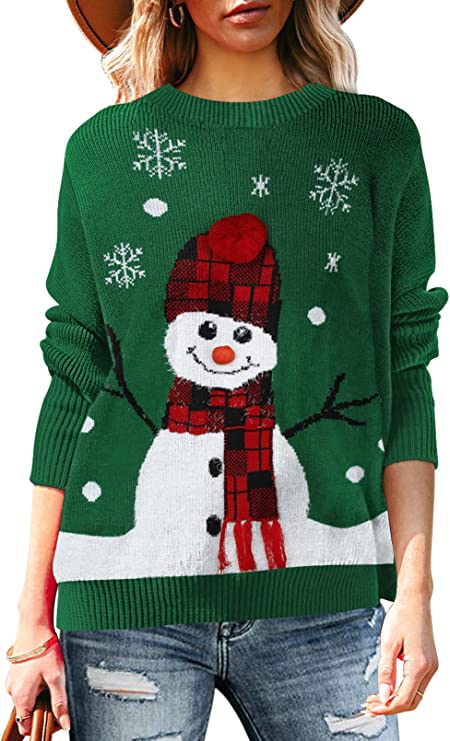 Smile Snowman Ugly Christmas Sweater
