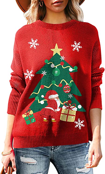 Christmas Tree Santa Ugly Christmas Sweater
