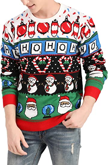 Santa Snowman Pattern Cute Christmas Sweater