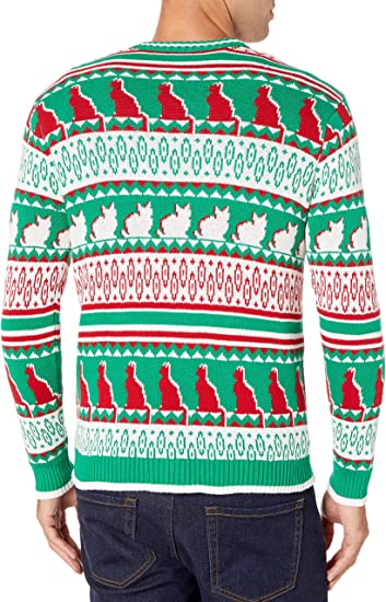Green Glasses Cat Ugly Christmas Sweater