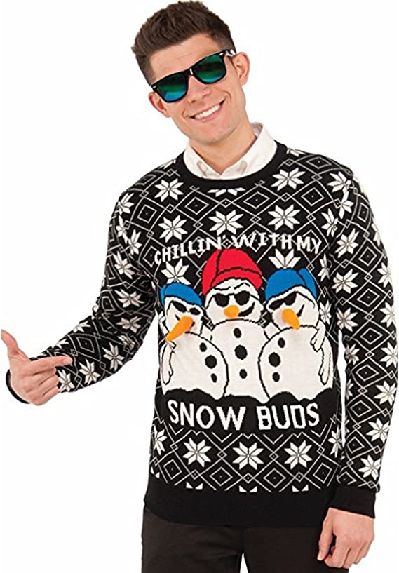 Men's Ugly Christmas Sweater, Snow Buds