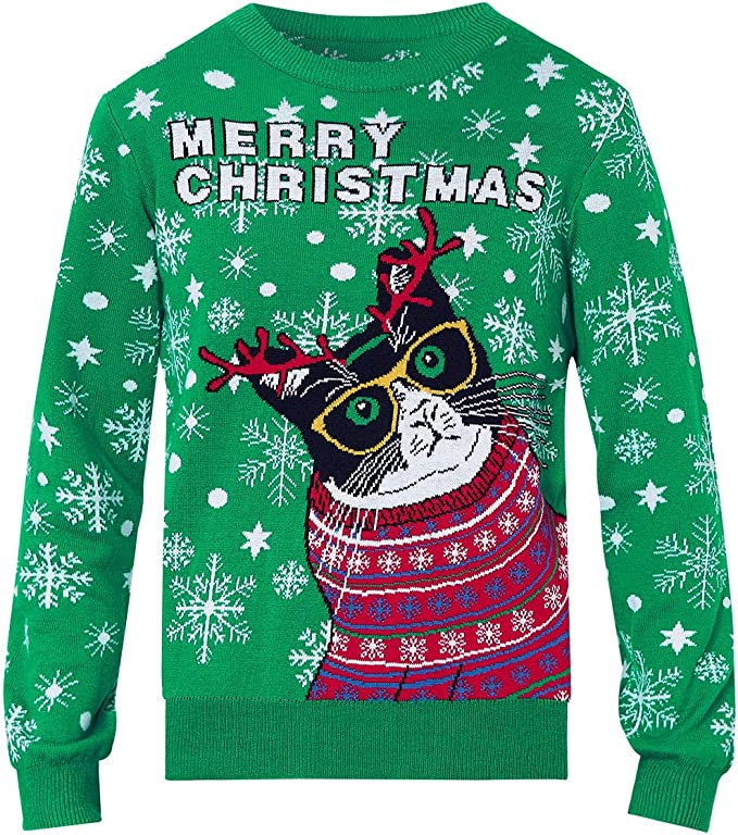 Merry Christmas Snow Cat Ugly Christmas Sweater