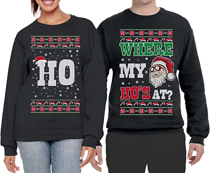 Ugly Christmas Couples Sweaters Adult Him Hers Matching