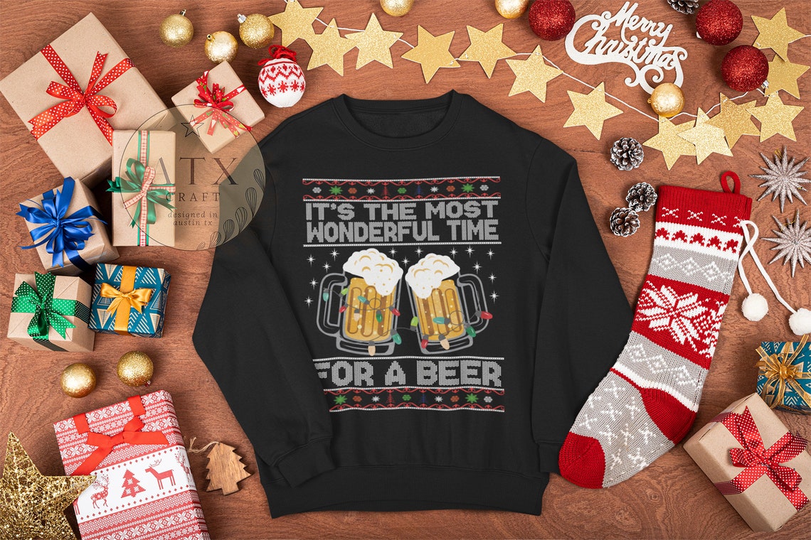 Ugly Christmas Sweater, Wonderful Time For A Beer