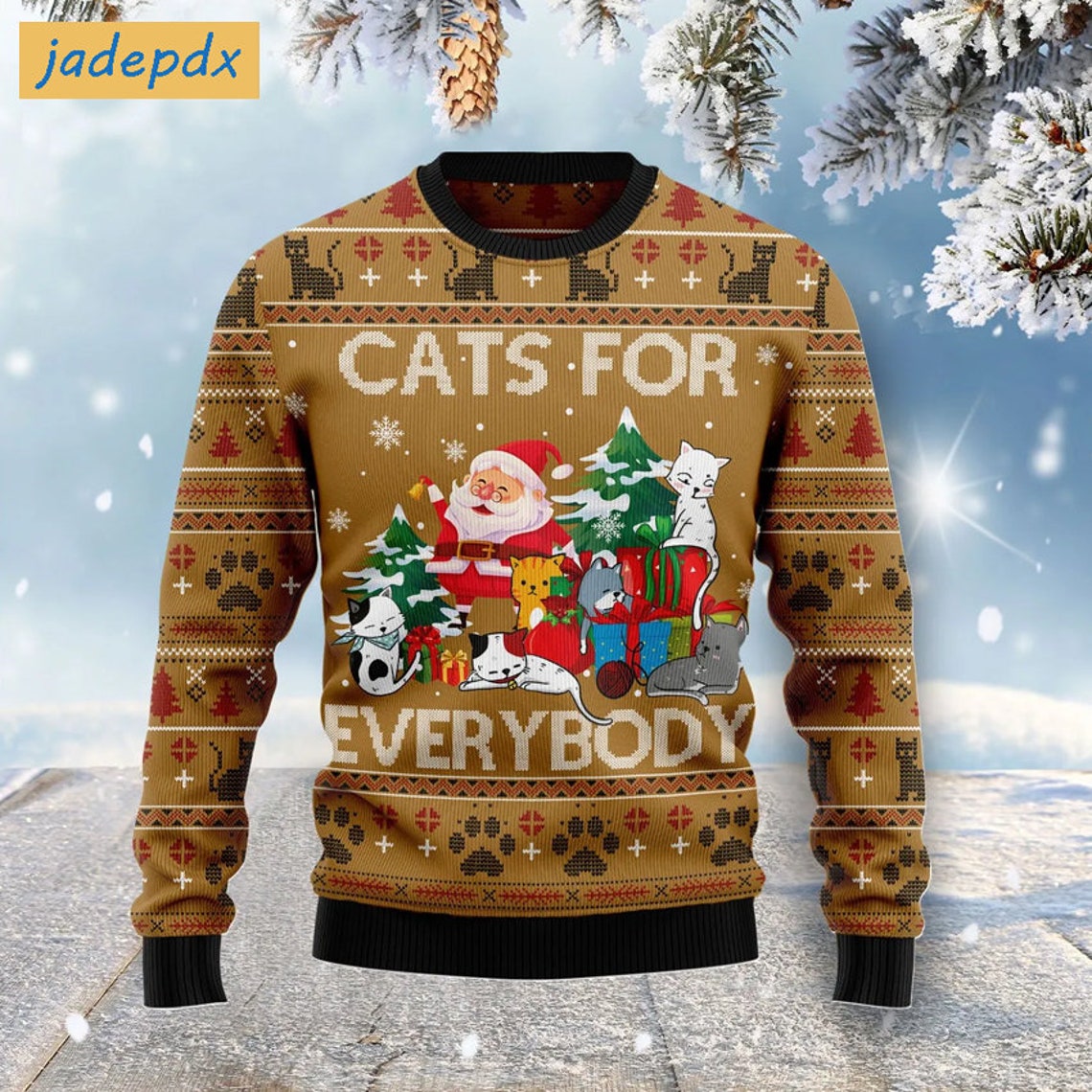 Santa Claus Cats For Everybody Christmas Ugly Sweater