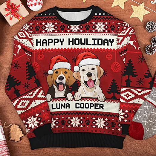 Pet Lovers Christmas Happy Holiday Red