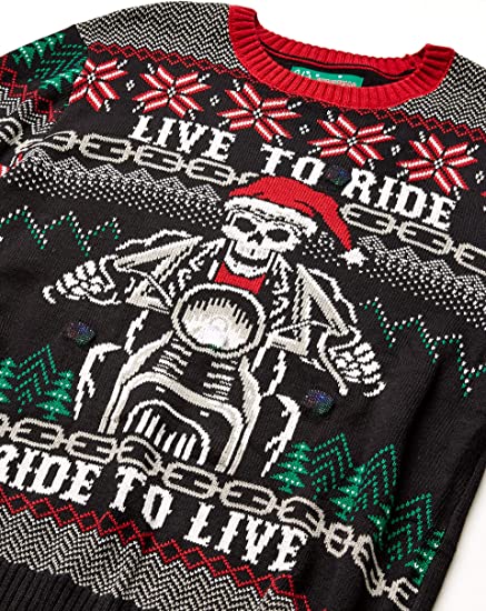 Live To Ride Skeleton Christmas Sweater