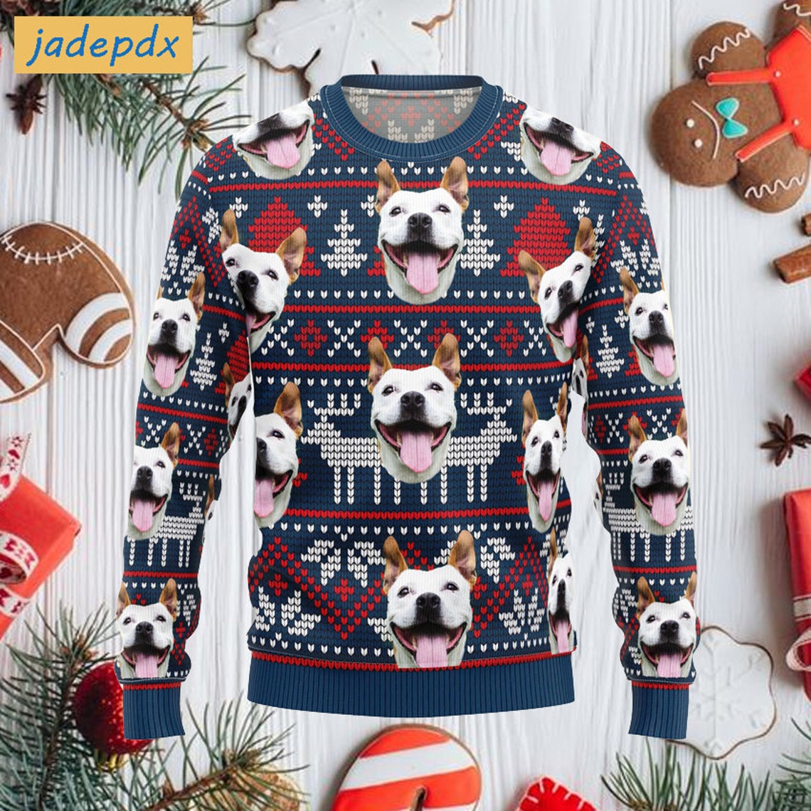 Custom Pet Face Ugly Christmas Sweater