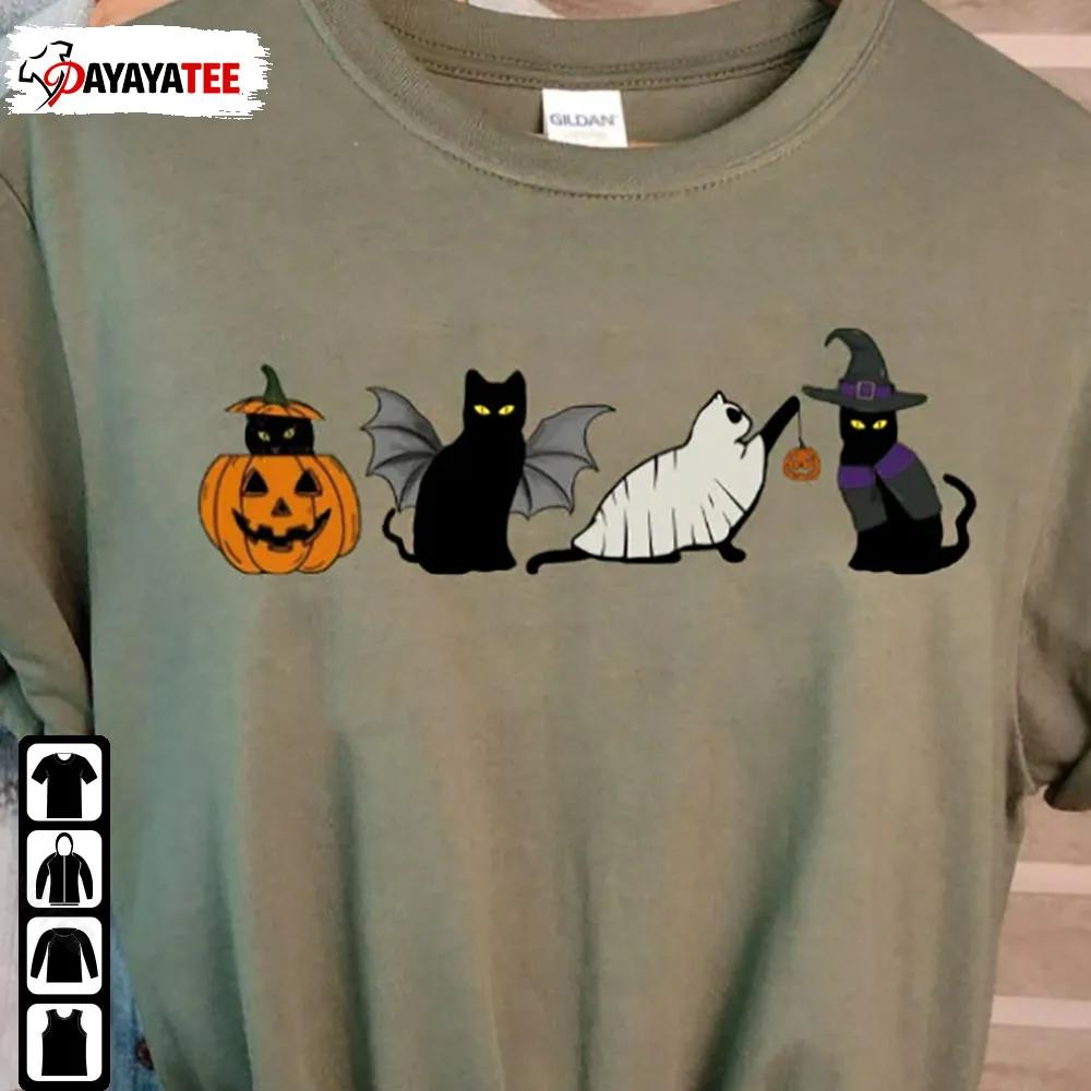Black Cat Pumpkin Halloween Shirt Jack O Lantern Bat Unisex Gift Unisex Hoodie - Ingenious Gifts Your Whole Family