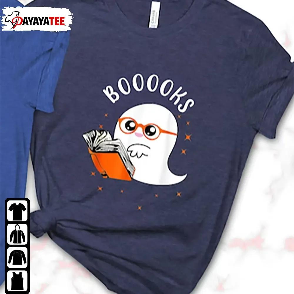 Booooks Cute Ghost Books Halloween Teacher Shirt Bookworm Gift Book Lover - Ingenious Gifts Your Whole Family