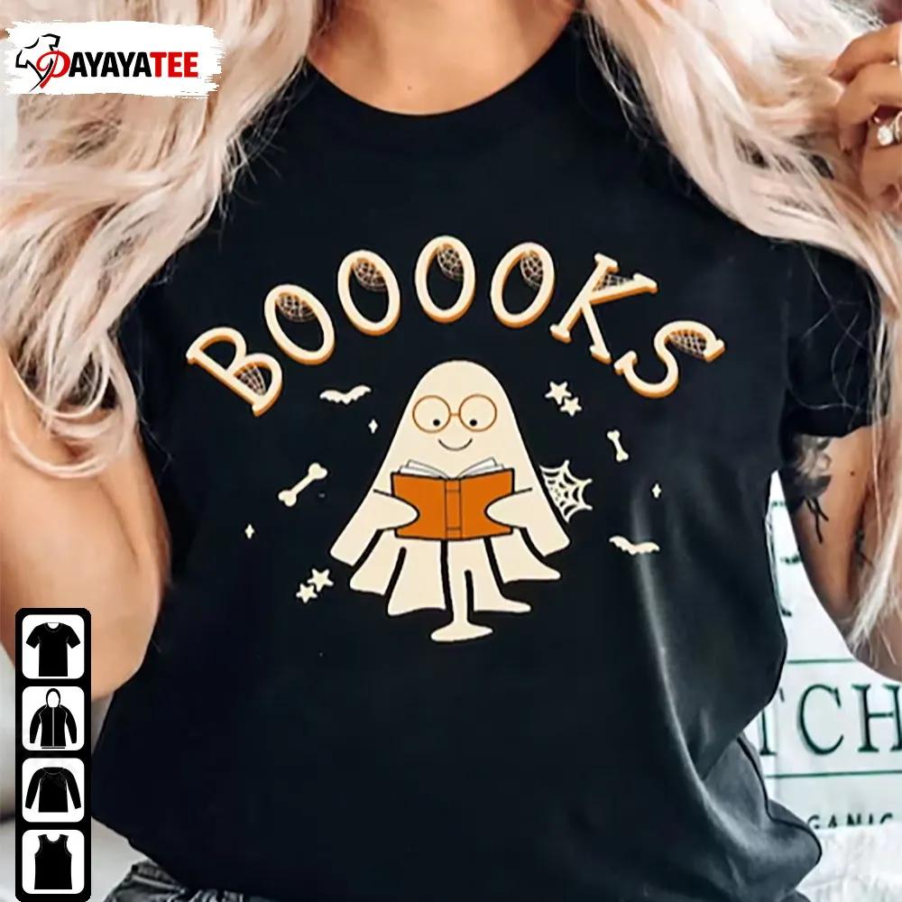 Booooks Ghost Reading Books Halloween Teacher Shirt Librarian Bookworm Gift - Ingenious Gifts Your Whole Family