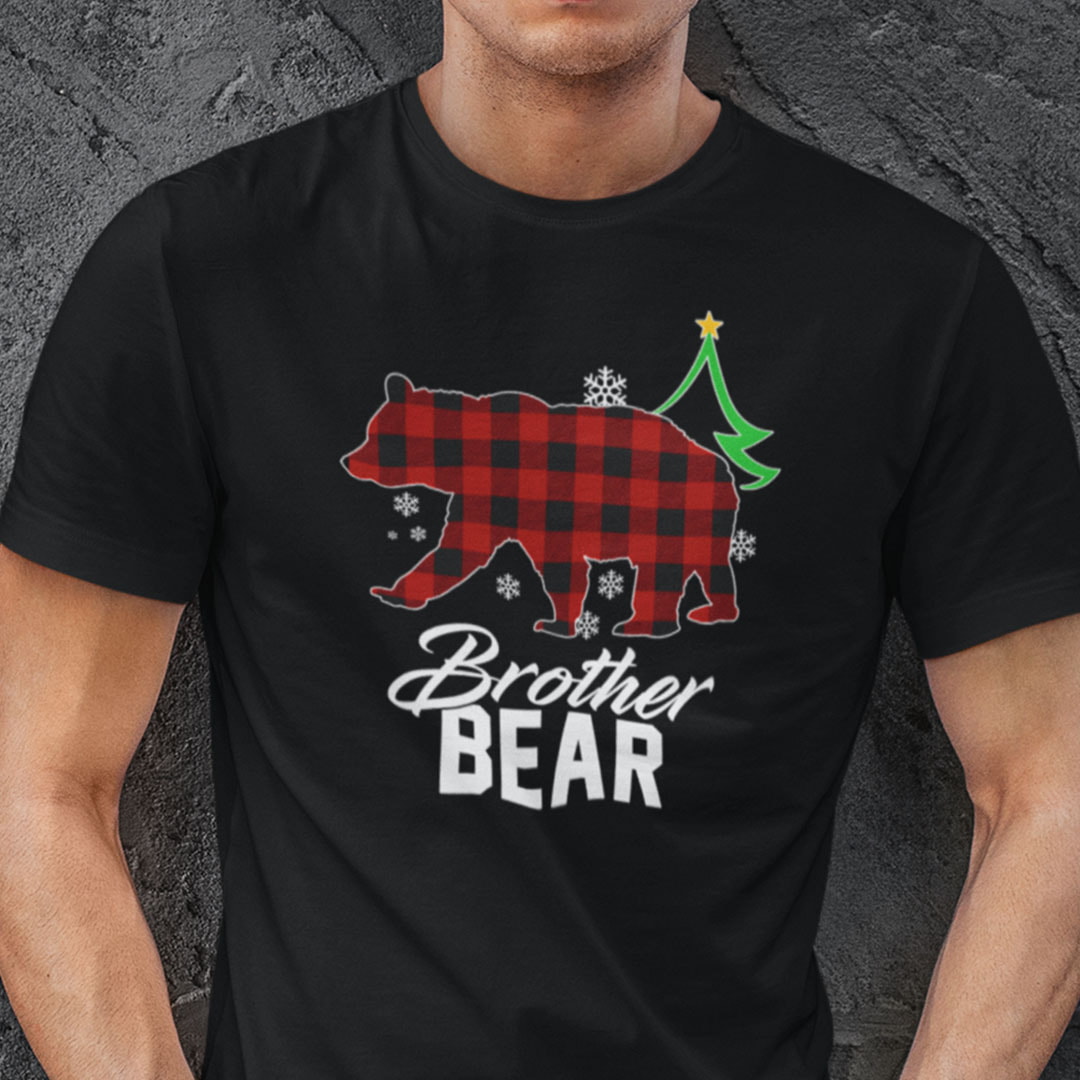 Brother Bear Christmas Shirt Red Buffalo Plaid Polar Bear