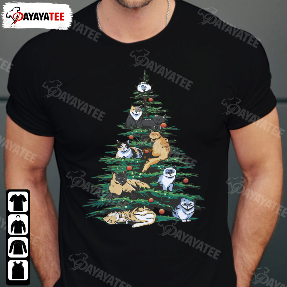 Cats Christmas Shirt Cats Meow Christmas Tree - Ingenious Gifts Your Whole Family