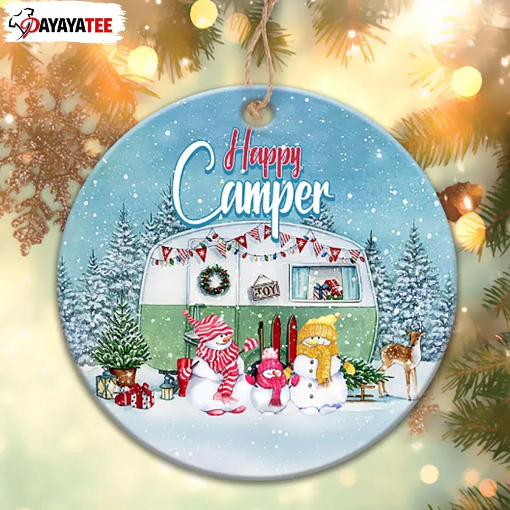 Christmas Happy Camper Ornament Three Snowman Winter Scene - Ingenious Gifts Your Whole Family