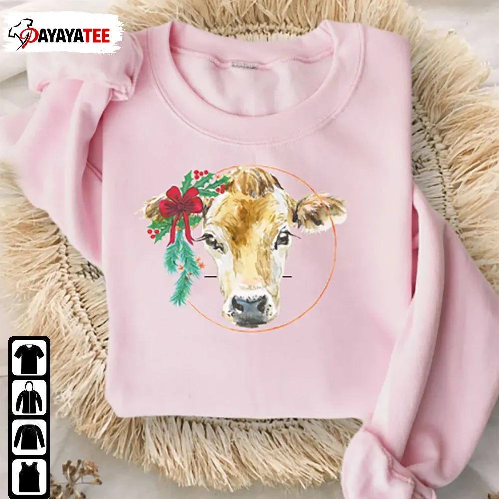 Christmas Highland Cow Farm Christmas Sweatshirt Shirt Farmer Cow Animal Lover Gift - Ingenious Gifts Your Whole Family