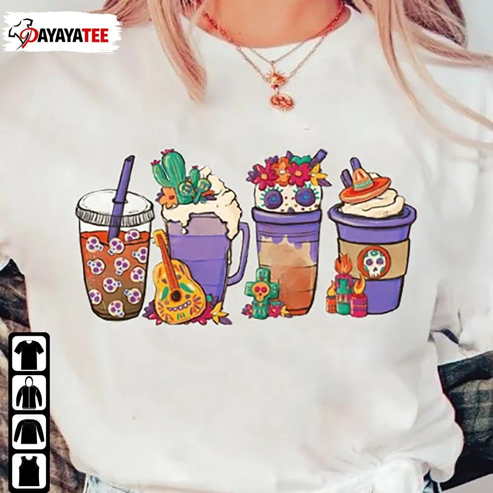 Day Of The Dead Coffee Shirt Latte Iced Warm Cozy Autumn Orange Halloween - Ingenious Gifts Your Whole Family