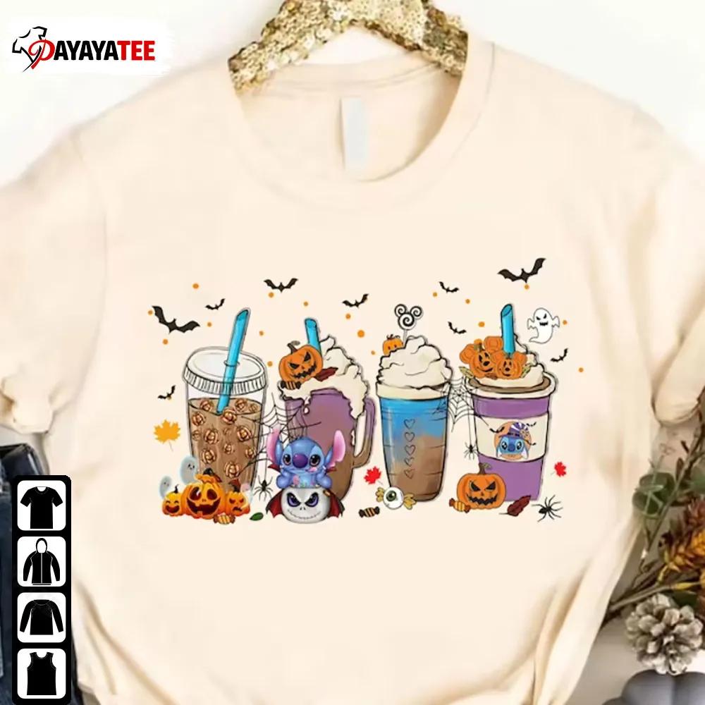 Disney Halloween Stitch Drinks Coffee Latte Shirt Pumpkin Spice - Ingenious Gifts Your Whole Family