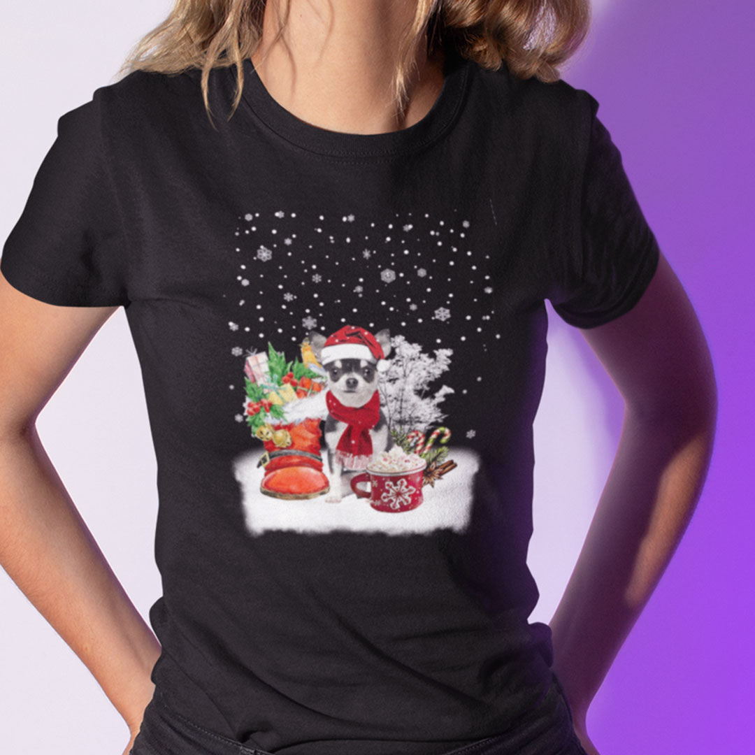 Dog Christmas Shirt Black Chihuahua Lovers