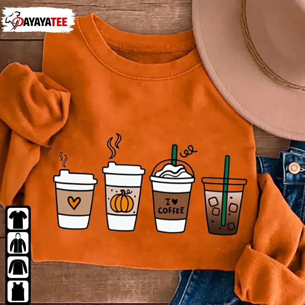 Fall Coffee Sweatshirt Pumpkin Latte Drink Cup Sweater - Ingenious Gifts Your Whole Family