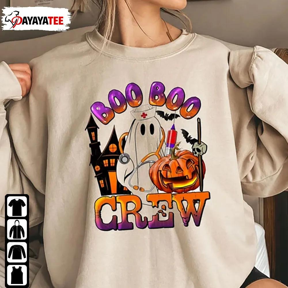 Funny Boo Boo Crew Sweatshirt Halloween Nurse Merch Gift - Ingenious Gifts Your Whole Family