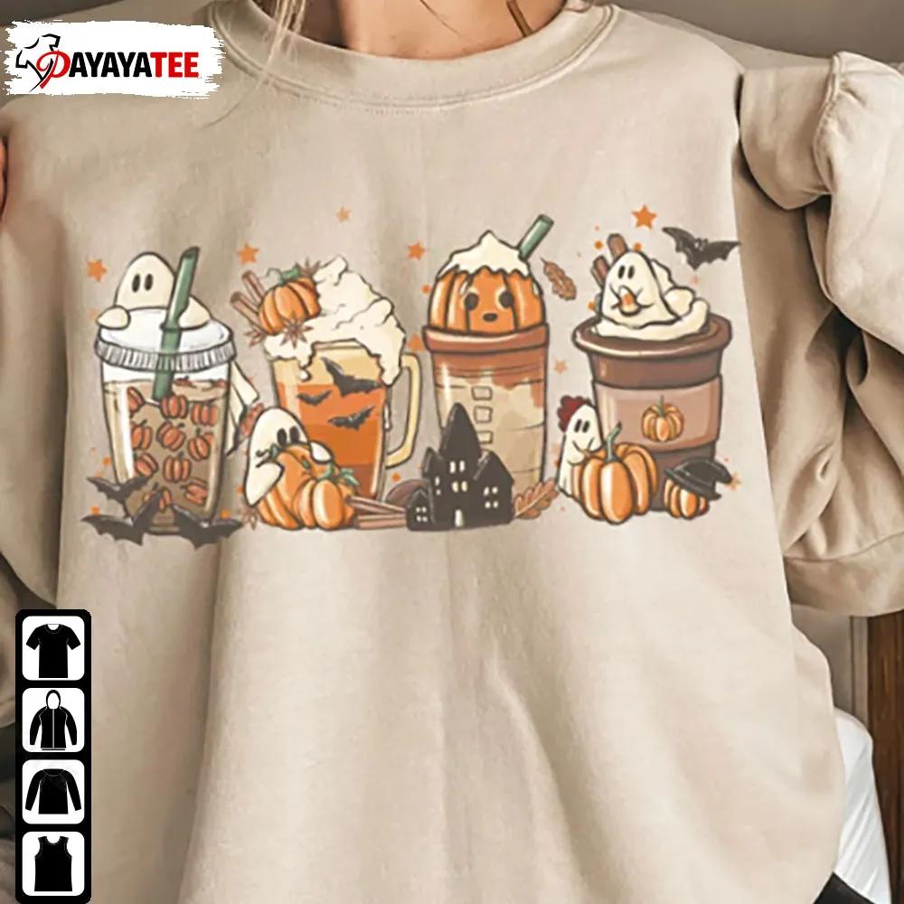 Halloween Pumpkin Spice Shirt Fall Coffee Sweatshirt Coffee Lover Tee - Ingenious Gifts Your Whole Family