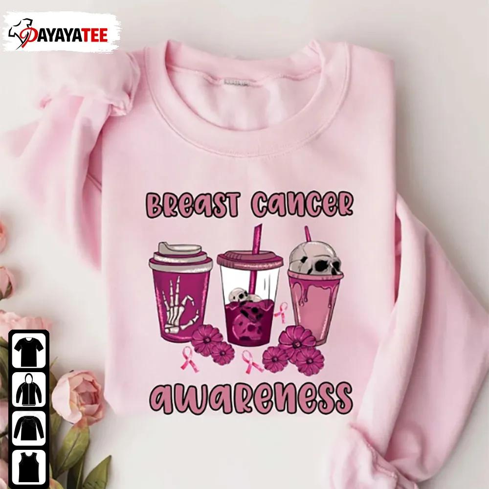 Halloween Skeleton Breast Cancer Awareness Coffee Shirt Cancer Warrior - Ingenious Gifts Your Whole Family
