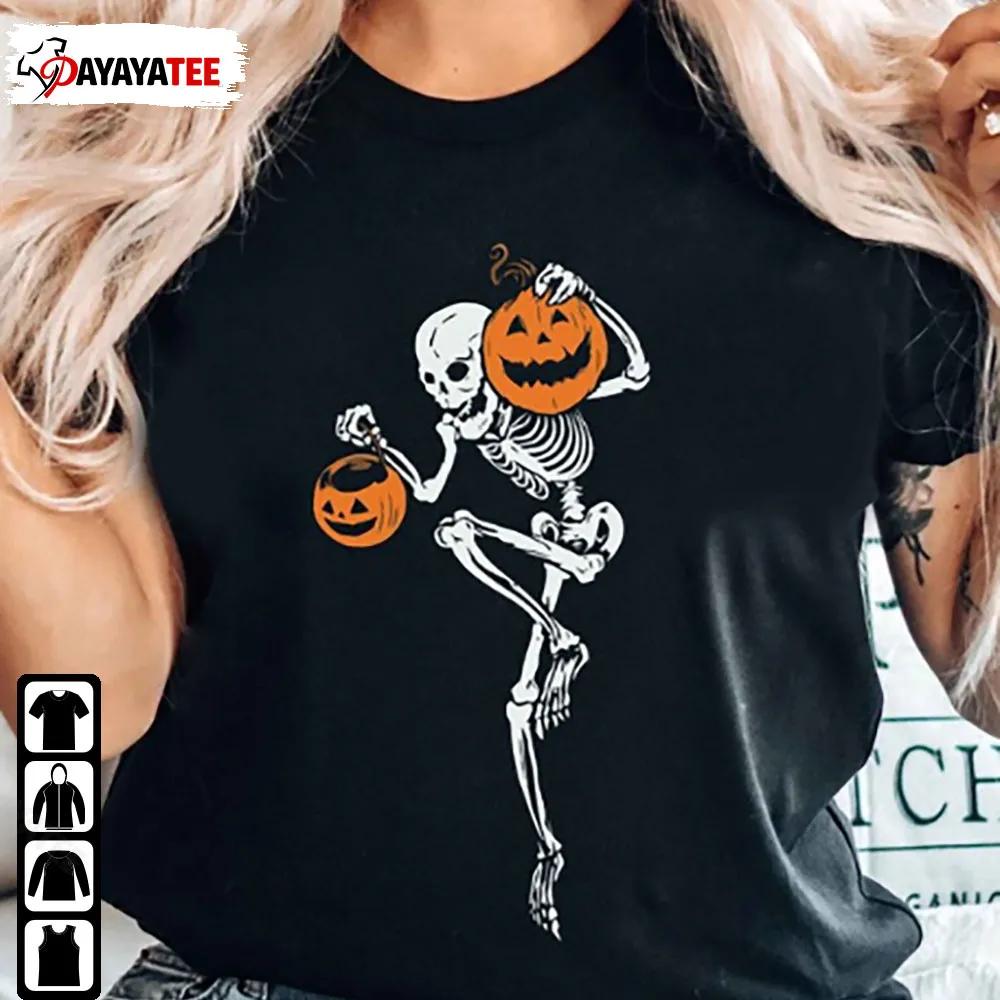Halloween Skeleton Pumpkin Shirt Fall Swoosh Skeleton - Ingenious Gifts Your Whole Family