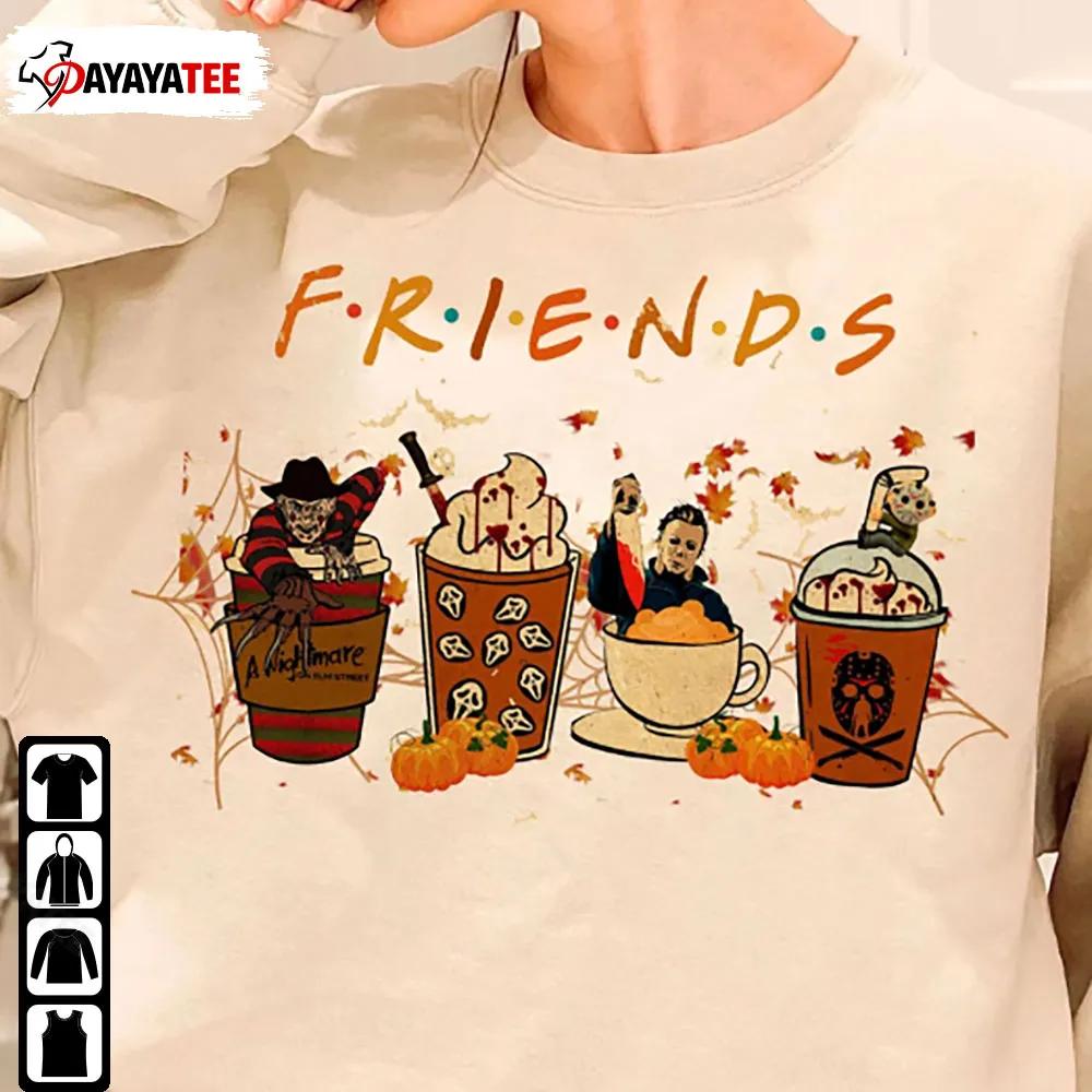 Horror Fall Coffee Shirt Friends Horror Characters Movie Sweatshirt - Ingenious Gifts Your Whole Family