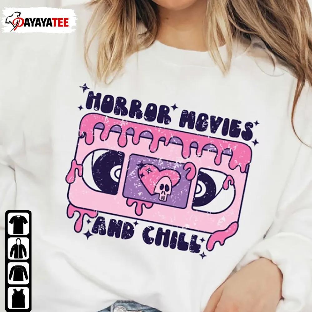 Horror Movies And Chill Shirt Spooky Vibes Halloween Cassette - Ingenious Gifts Your Whole Family
