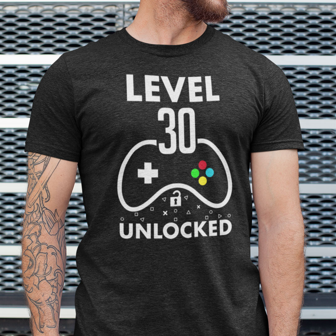 Level 30 Unlocked 30th Birthday Gaming Shirt
