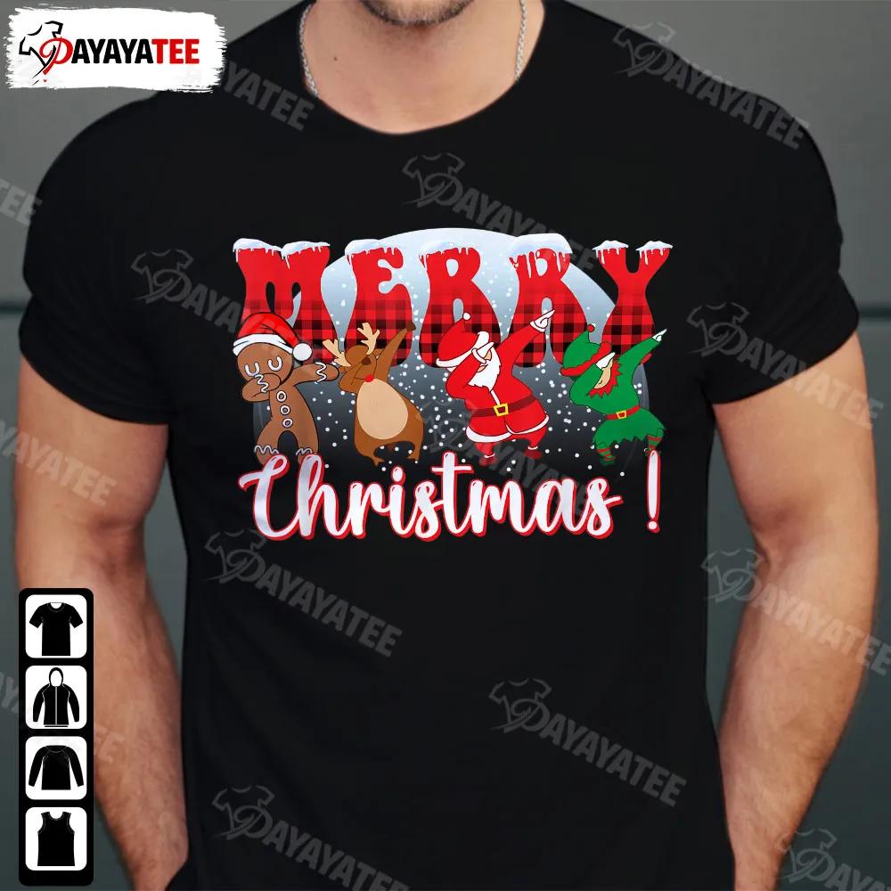 Merry Christmas Dabbing Santa Shirt Funny A Dabbing Santa Gingerbread Man And Reindeer - Ingenious Gifts Your Whole Family