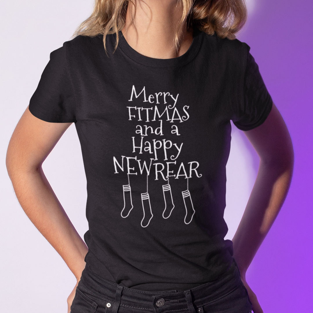 Merry Fitmas And Happy A New Rear Shirt