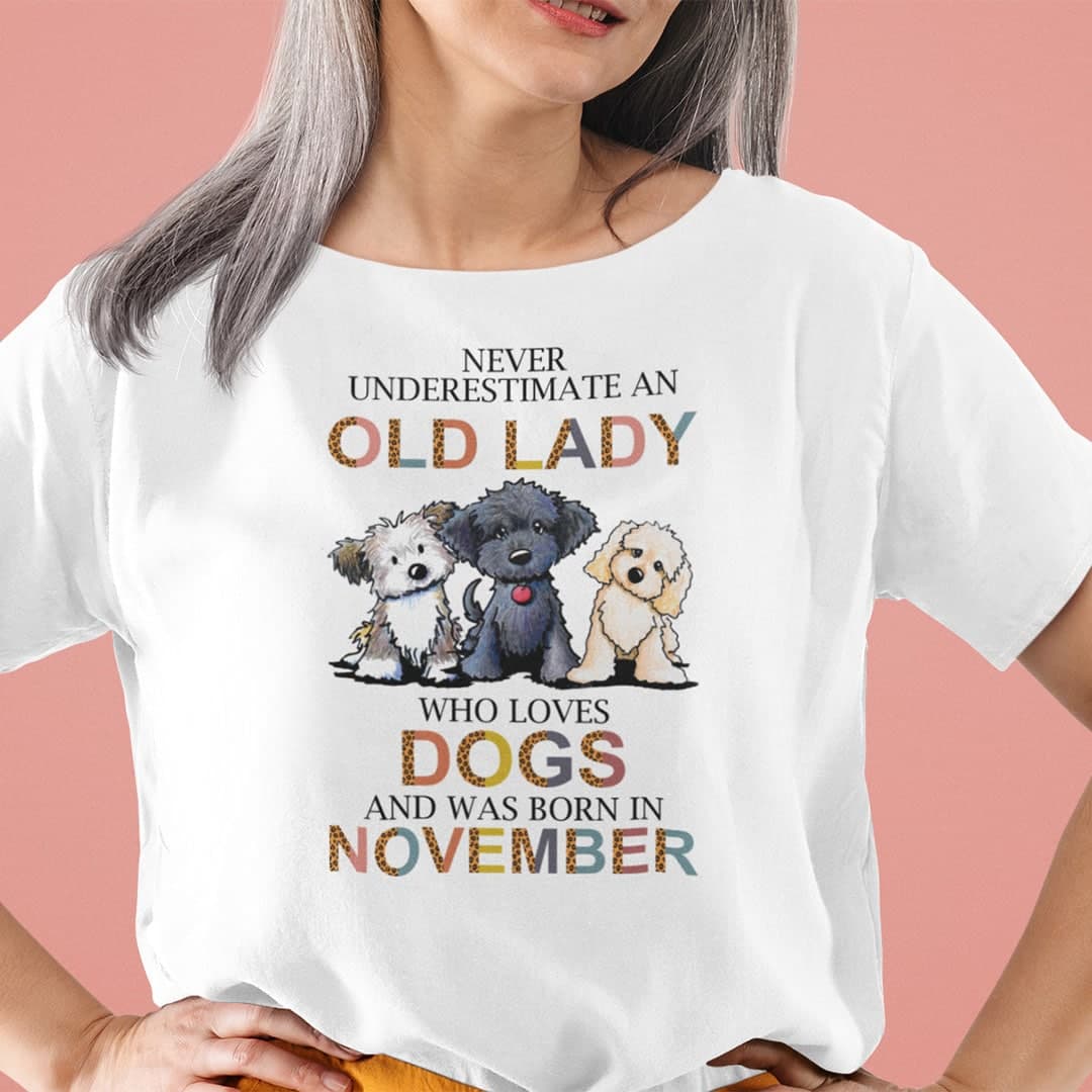 Never Underestimate An Old Lady Who Loves Dogs Shirt