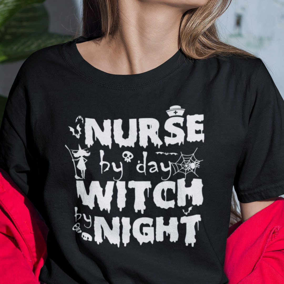 Nurse By Day Witch By Night Shirt Halloween
