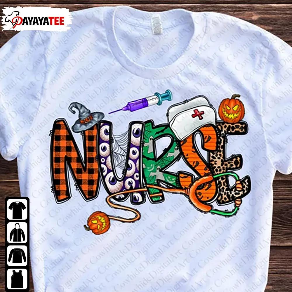 Nurse Halloween Shirt Spider Net Pumpkin Spooky Stethoscope - Ingenious Gifts Your Whole Family
