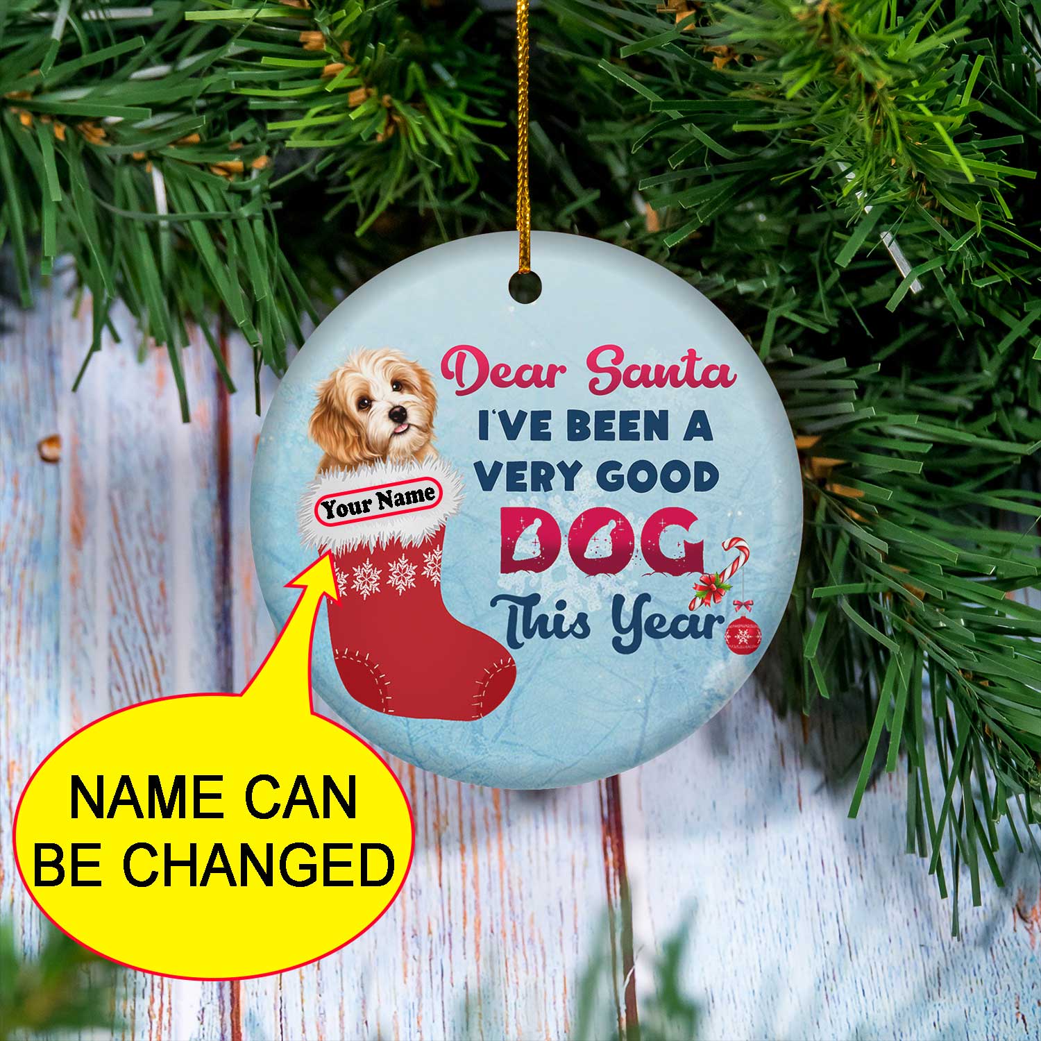 Personalized Shih Tzu Christmas Ornament Dear Santa Ive Been A Very Dog