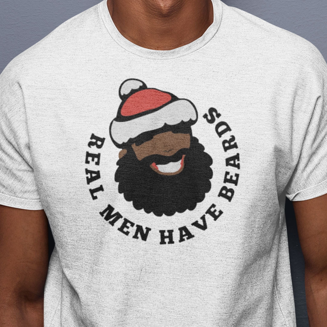 Real Men Have Beards Shirt Black Santa