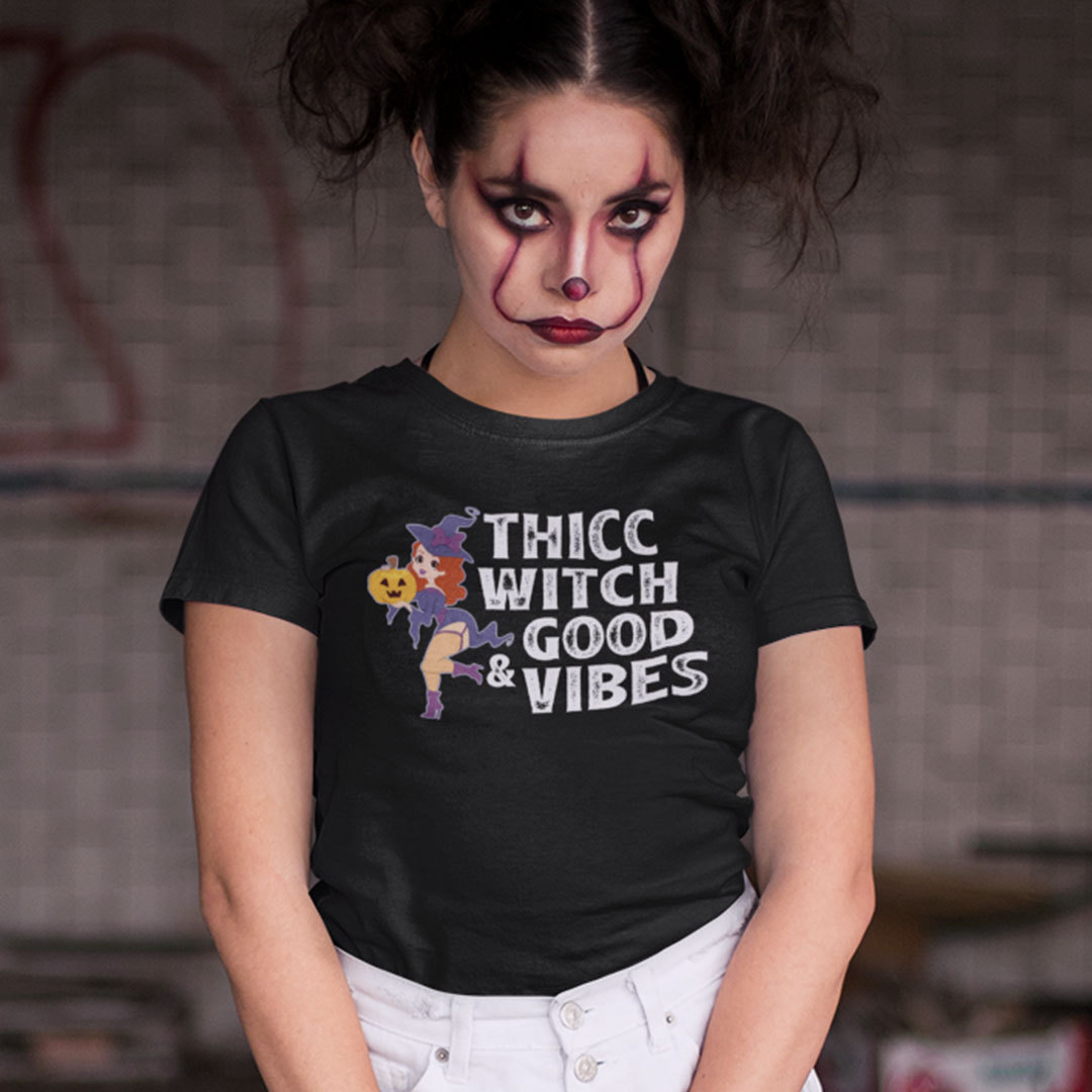 Red Head BBW Shirt Thicc Witch Good Vibes Halloween
