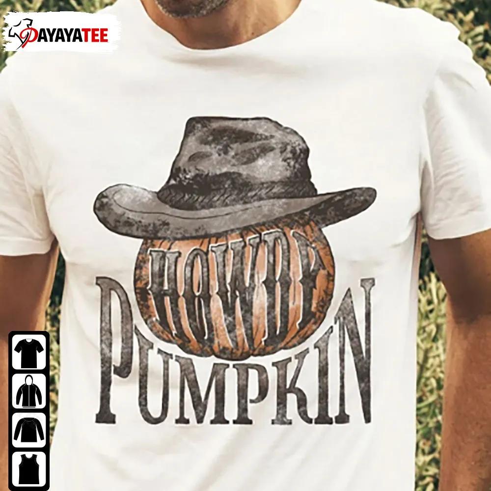 Retro Howdy Pumpkin Shirt Western Fall Hoodie Sweatshirt - Ingenious Gifts Your Whole Family