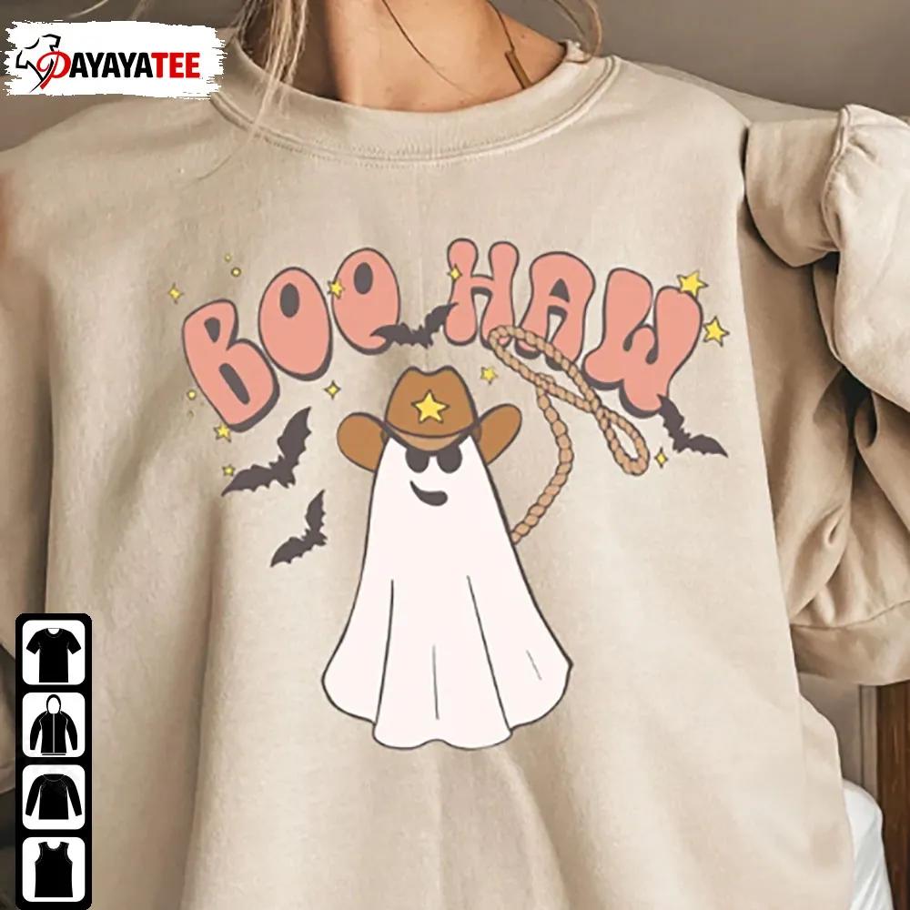 Retro Vtntage Boohaw Halloween Sweatshirt Spooky Western Ghost - Ingenious Gifts Your Whole Family