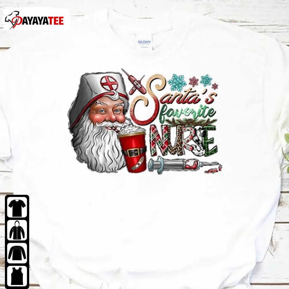 Santas Favorite Nurse Merry Christmas Shirt Gift Ideas For Nurse - Ingenious Gifts Your Whole Family
