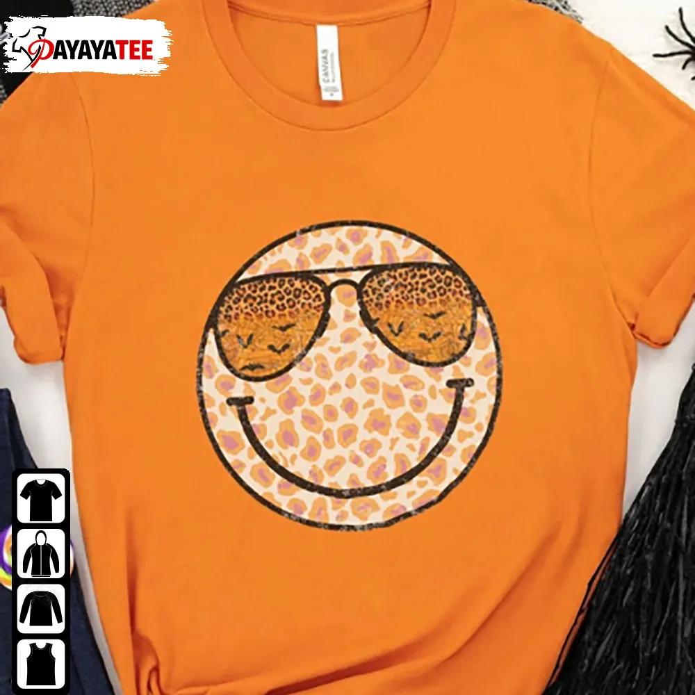 Smiley Face Halloween Shirt Retro Smile Leopard Vintage Halloween - Ingenious Gifts Your Whole Family