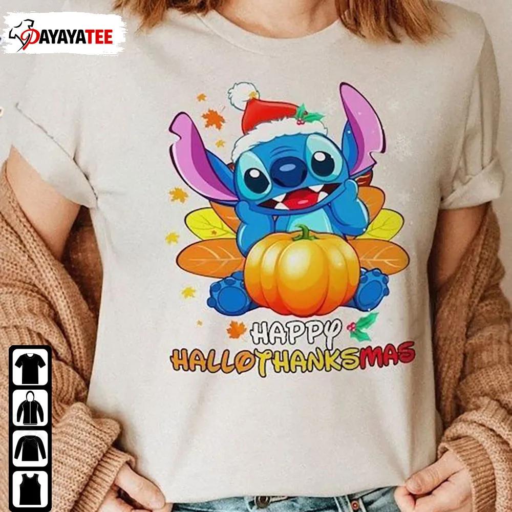Stitch Christmas Happy Hallothanksmas Sweatshirt Shirt Gift Ideas For Her - Ingenious Gifts Your Whole Family