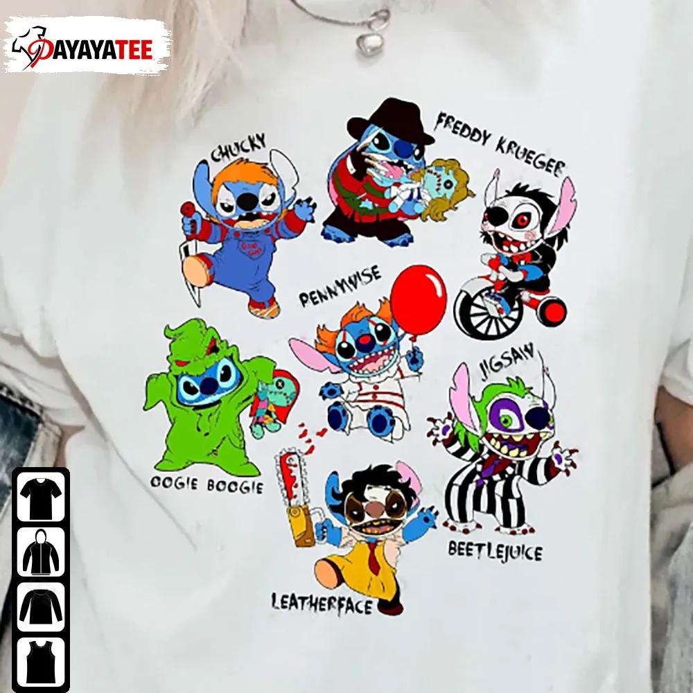 Stitch Horror Hallowwen Shirt Disneyland Horror Film Characters - Ingenious Gifts Your Whole Family