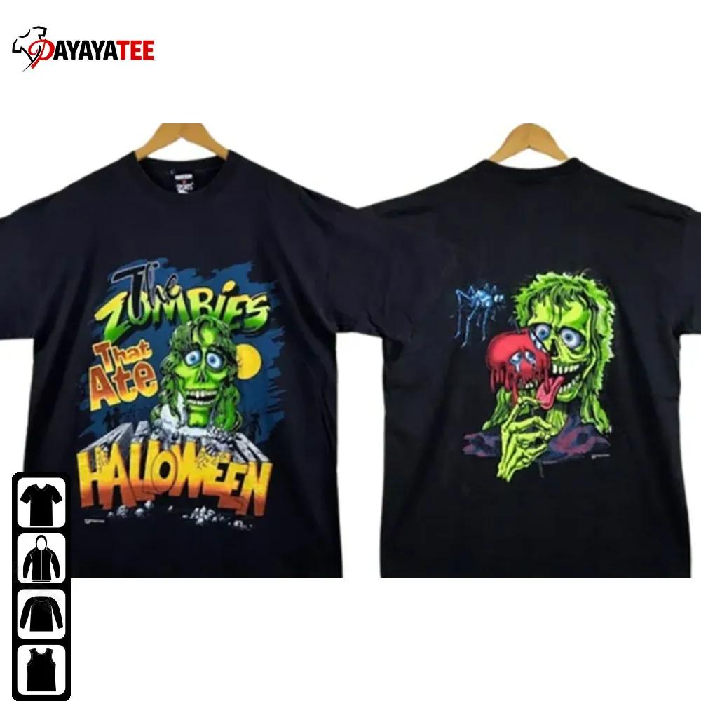 Vintage The Zombie That Ate Halloween Victim Shirt Unisex - Ingenious Gifts Your Whole Family