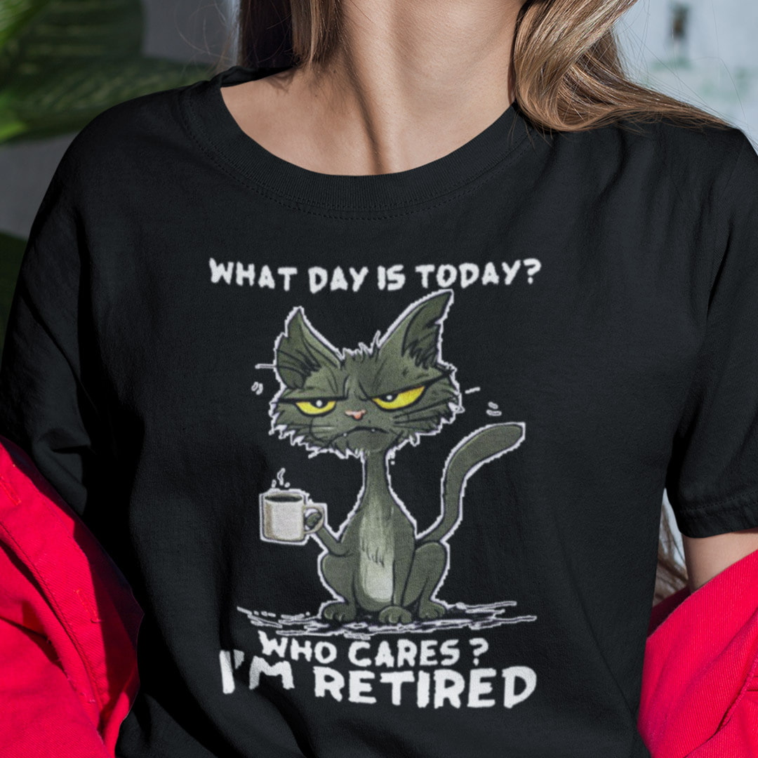 What Day Is Today Who Cares Im Tired Shirt Cat Halloween