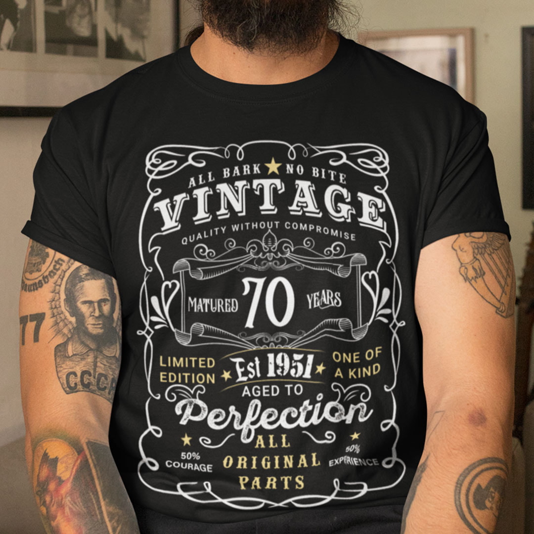70th Birthday T Shirt Limited Edition Aged To Perfection