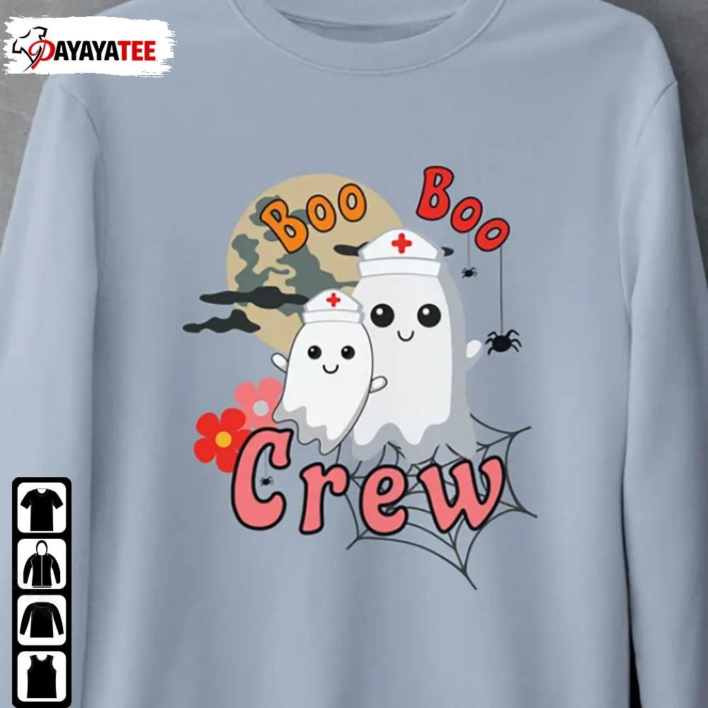 Boo Boo Crew Crna Halloween Sweatshirt Spooky Nicu Ghost Spider Web Pullover - Ingenious Gifts Your Whole Family