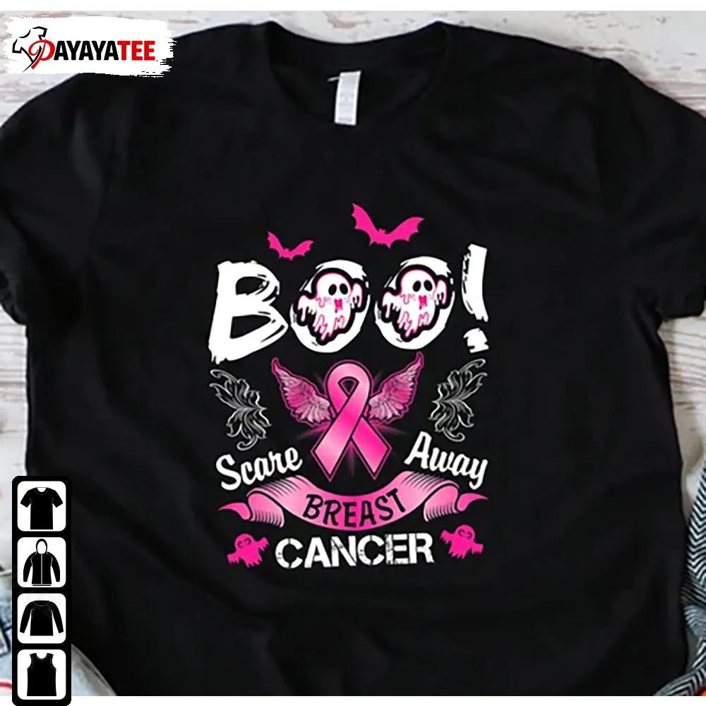 Boo Scare Away Breast Cancer Shirt Halloween Cancer Pink Ribbon Survivor - Ingenious Gifts Your Whole Family